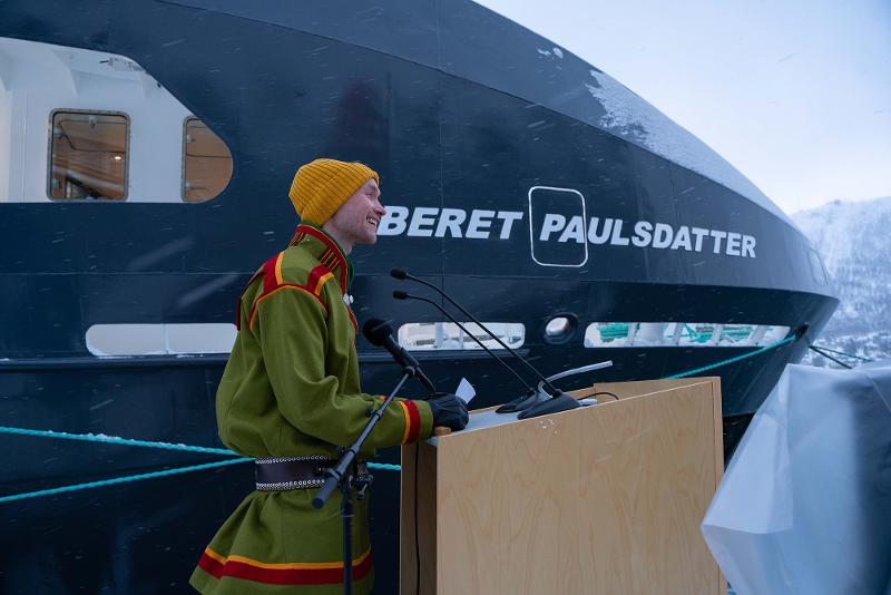 Sametingsr&aring;d Runar Myrnes Balto holdt tale p&aring; vegne av Sametinget. 